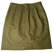 Harve Benard Olive Green Wool Blend Pencil Skirt Size 10 Vintage Knee Length