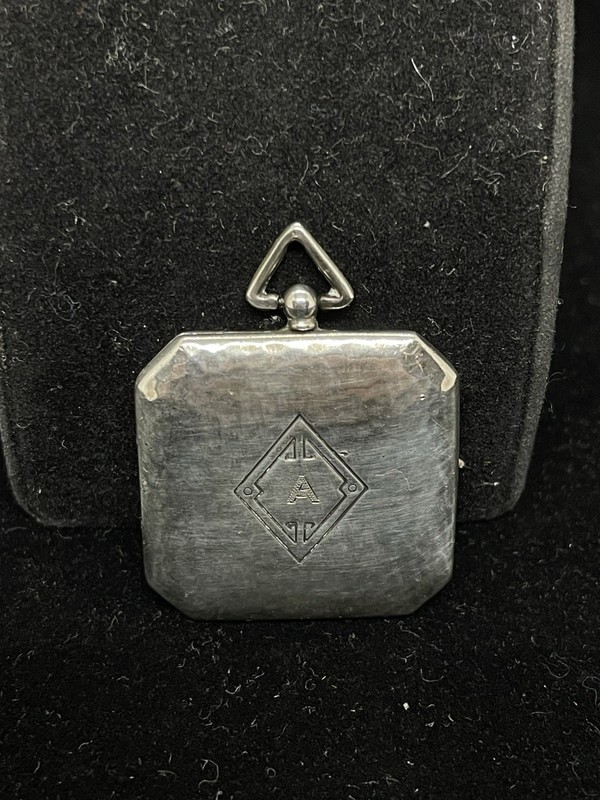 Blackinton Sterling Square Hand Hammered Locket Art Deco Style