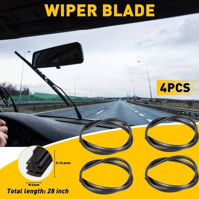 4PCS Car Windshield Wiper Blades Refills 28'' Adjustable Size For Universal Repla