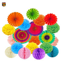 Seidenpapier Deko Set Pompoms WabenbäLle FäCher