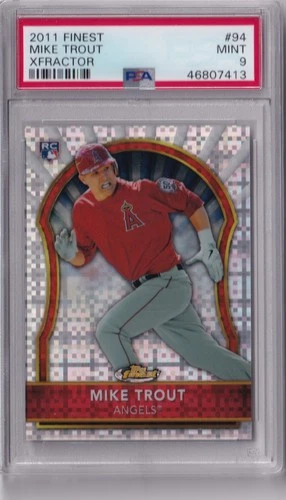 Mike Trout 2011 Topps Finest XFRACTOR ROOKIE RC #138/299 - PSA 9 Mint