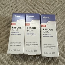 Lot of 3 Hero Rescue Balm Post-Blemish Recovery Cream New in Box .5 Oz Ea.