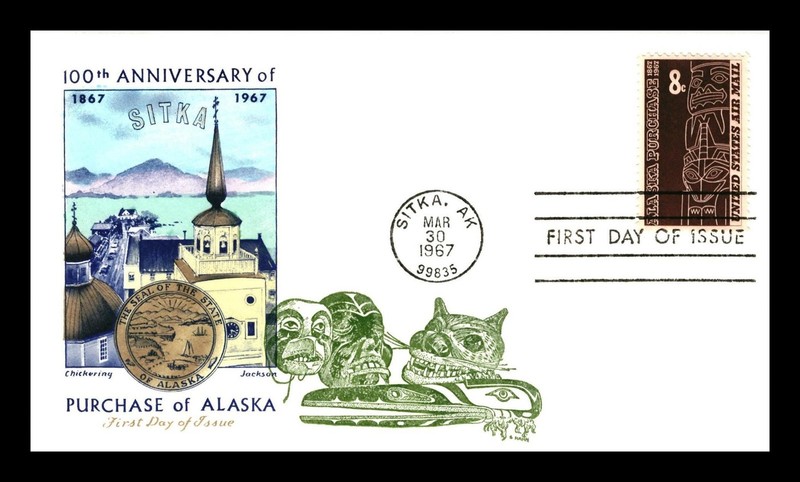 100TH ANNIVERSARY OF SITKA ALASKA FIRST DAY COVER 1967 FDC