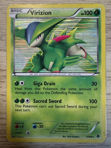 Virizion 17/98 Holo Rare Emerging Powers Pokemon Heavily Played