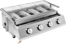 Barbecue a Gas in Acciaio Inox, Con 4 Bruciatori, BBQ Da Tavolo, Grill a Gas LPG