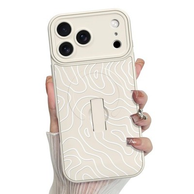 for iPhone 17 Case, Silicone Wave Ripple Cute Pattern, for MagSafe, Kickstand...