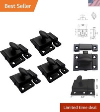 Elegant Oval Turn Cabinet Latch in Matte Black - 4-Pack, Durable Design