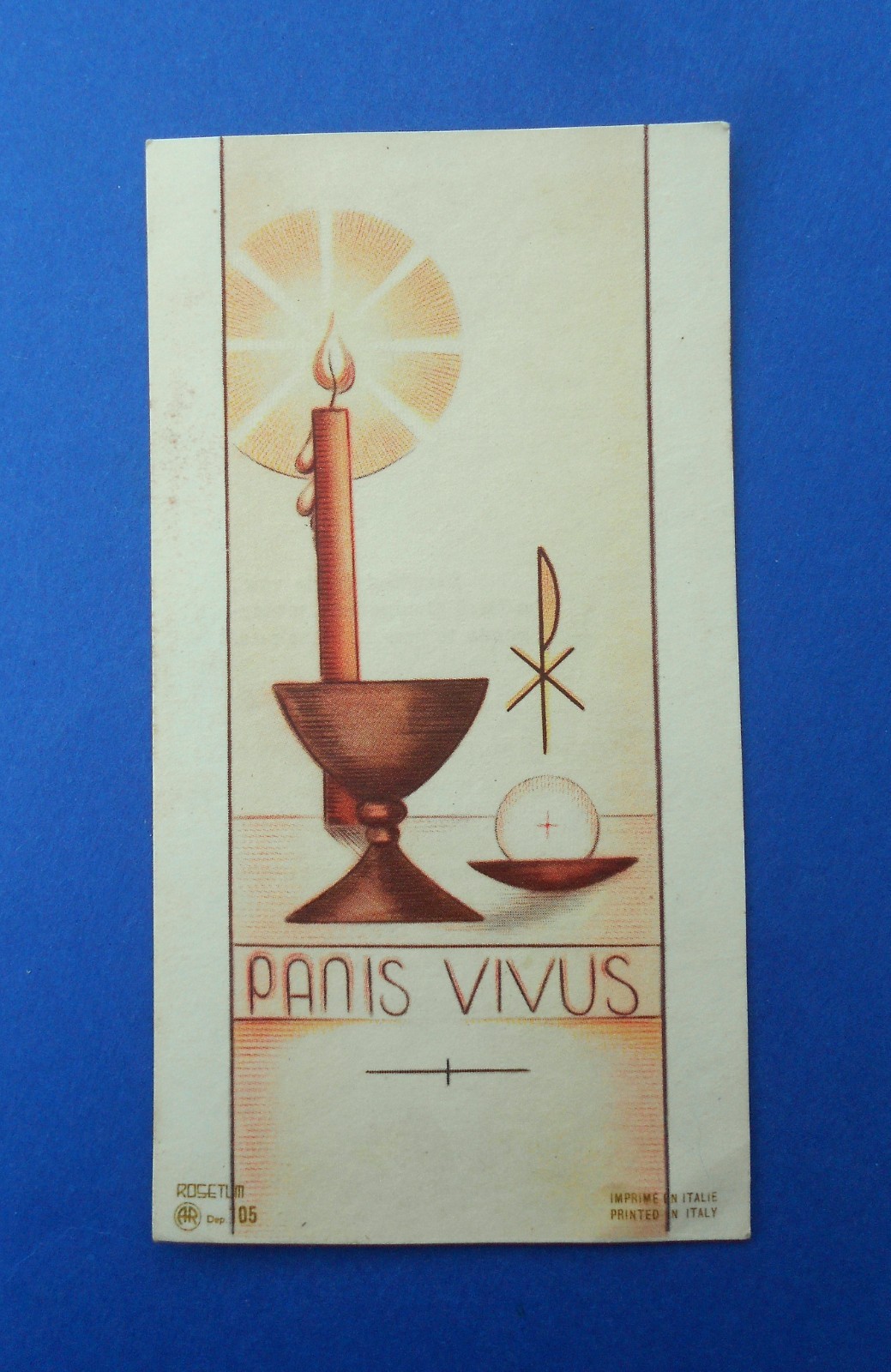 Santino AR Serie Rosetum 105 Panis Vivus Comunione 1951 Marchio particolare