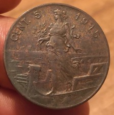 Coin 5 Centesimi 1915 Prora, Vittorio Emanuele III, Uncommon, Ref. 8436