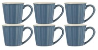 6Er Set Becher, Tassen Mynte Cornflower Dunkelblau FüR 250Ml Steingut Ib Laursen