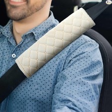 Soft Plush Seat Belt Cushions For Comfortable Travel Set Of 2 In Color White Soft Plush Seat Belt Cushions For Comfortable Travel Set Of 2 In Color White