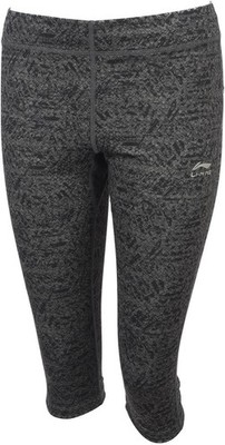 Li Ning Women's Leggings 3/4 Capri Pants Freya Running Leggings, Gris Foncé, XS