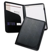 Samsill Sterling Writing Pad - Letter - 8.50" X 11" - Vinyl - Black - 1 Each