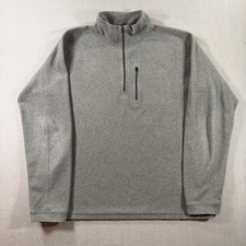 LL Bean Trail Fleece Quarter Zip Pullover Mens Medium Gray Jacket Outdoor Hiking