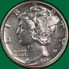 1926 Mercury Dime Silver Uncirculated UNC Coin #33348