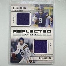 2025 Panini Luminance Reflected Materials Patch JJ McCarthy Rich Gannon -Vikings