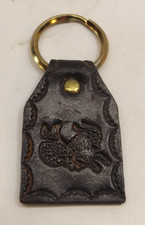 ZODIAC CAPRICORN SIGN/ASTROLOGY/LEATHER KEYCHAIN RING FOB