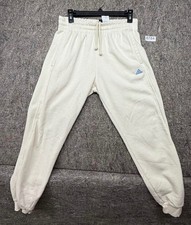 Adidas Mens Sweatpant Joggers Creme Drawstring Fleece Size M