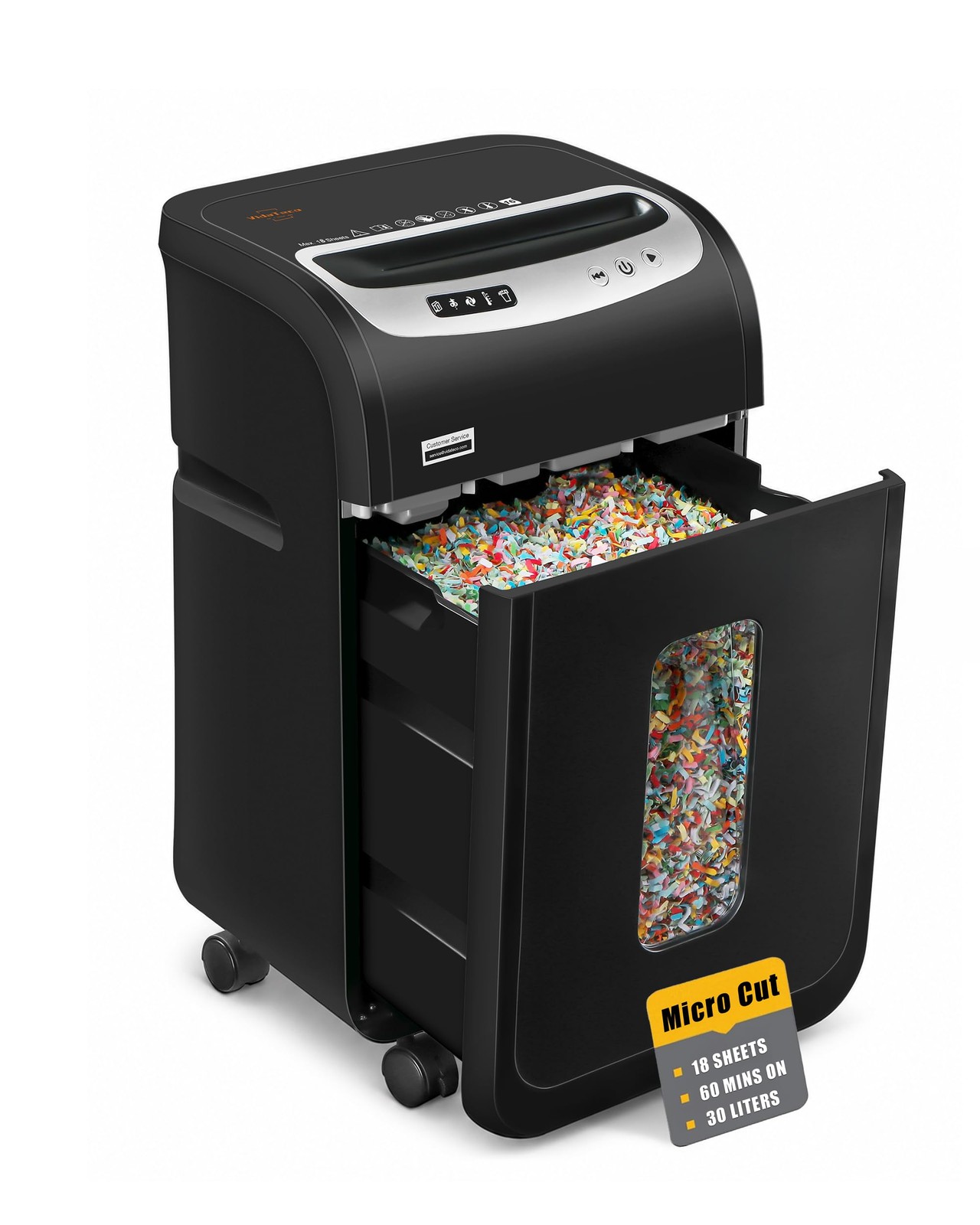 18-Sheet Micro Cut Paper Shredder for Home Office Heavy Duty