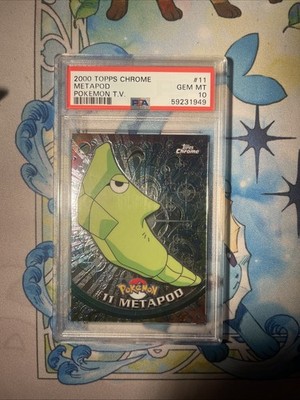 Topps 2000 Topps Chrome Metapod #11 Holo PSA 10 Graded Pokemon TV