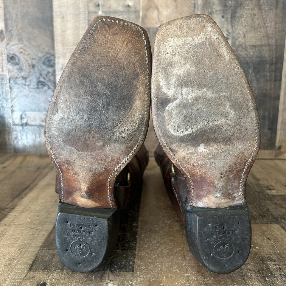 Botas Wrangler 6768 Vintage Hebilla Arnés Puntera Cuadrada Para Hombre 10.5 D Foto 4 de 4