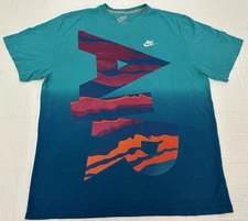 Vintage Nike Air The Glove Tech Challenge T-Shirt Men's Size 2XL Green/Blue