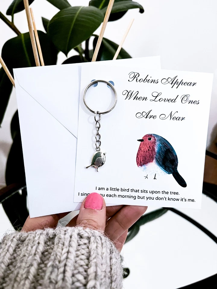 Robin Keyring, Robin Sympathy Keyring, Funeral Favours, Bereavement Keepsake - Image 4 of 4