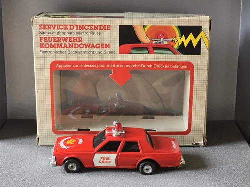 Vintage Corgi Corgitronics 1008 Chevy Caprice Fire Chiefs Car - Mint in Box