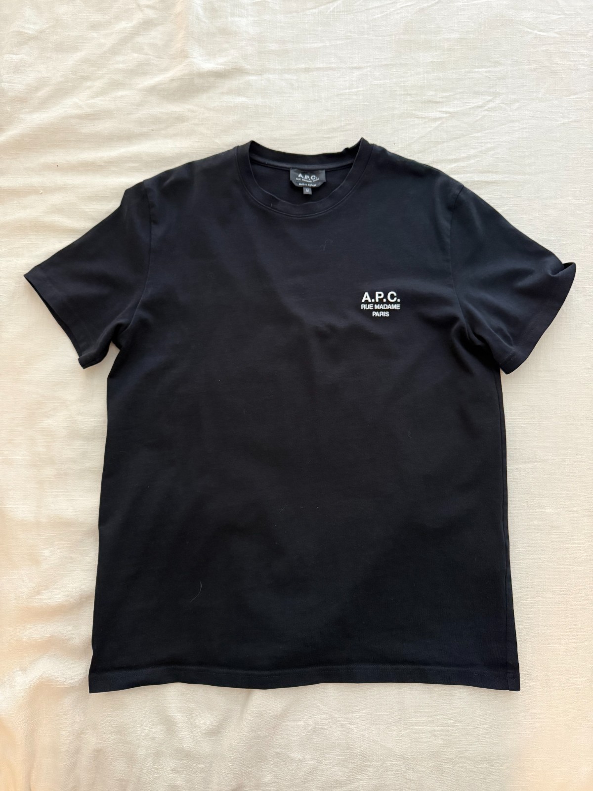 APC Standard Rue Madame Logo T-Shirt Black Mens Size Medium