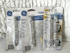 4 Bulbs GE HALOGEN 500 WATT T3 R7S CLEAR 11K LUMENS SPECIALTY BULBS