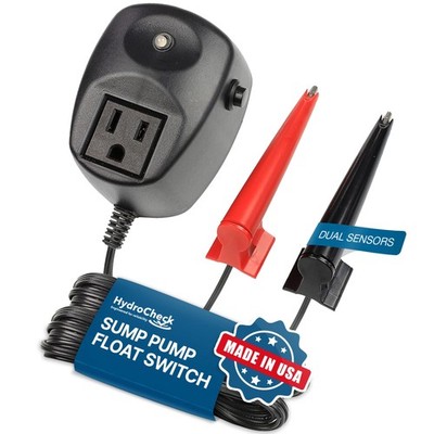 HydroCheck Sump Pump Float Switch with Hi-Lo Dual Sensors and Built-in Alarms (H