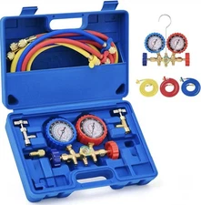 Orion Motor Tech AC Gauges, AC Manifold Gauge Set for R134a R12 R502 5FT Hoses