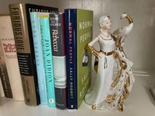 Art Deco Style KPM Flapper Lady Peacock Porcelain Figure Gold