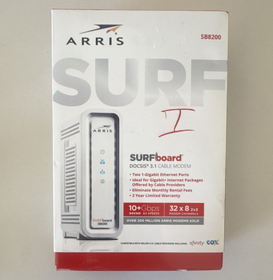 ARRIS SURFboard SB8200 DOCSIS 3.1 Cable Modem, 2x Gigabit, XFINITY