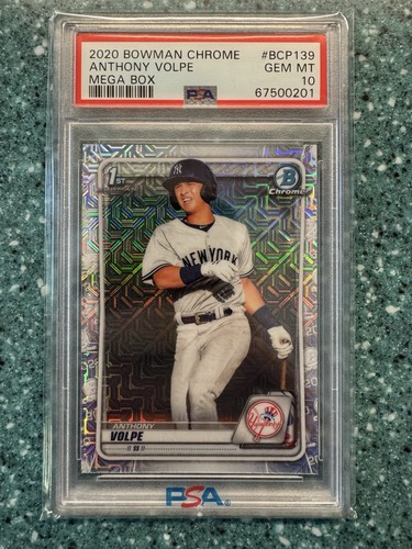 2020 Bowman Chrome Anthony Volpe Mega Box Refractor PSA 10 Gem Mint 1st Bowman