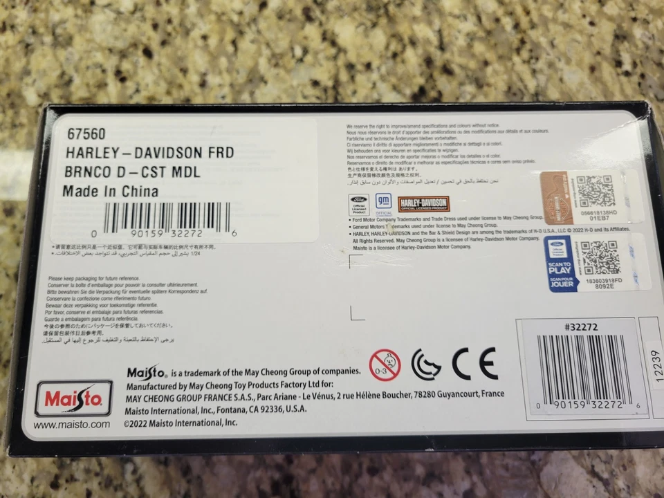 MAISTO 1:24 2021 FORD BRONCO BADLANDS HARLEY DAVIDSON EDITION OUT OF PRODUCTION! - Image 4 of 4