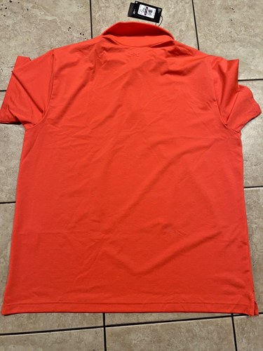 Under Armour Shirt Mens XXL Orange Birdie The Playoff Golf Polo UPF30 NEW - Picture 2 of 6