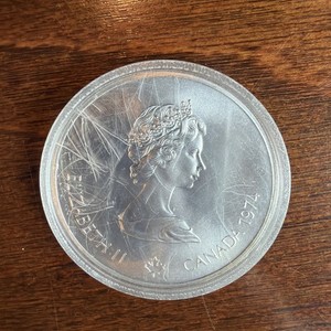 1974 CANADA UK Elizabeth II Olympics Montreal RINGS BU Silver $5