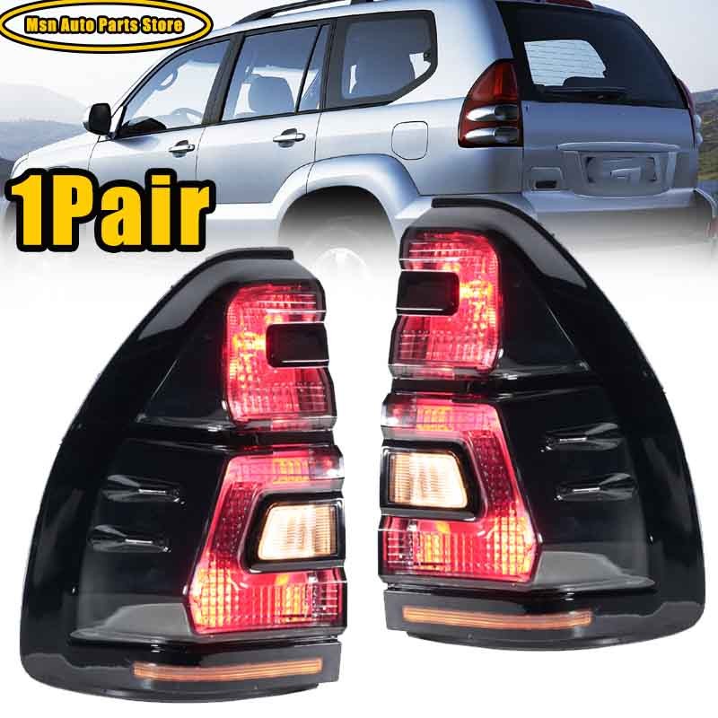 2Pcs For 2003-2009 Toyota Land Cruiser Prado J120 Tail Light Rear Lamp Smoked