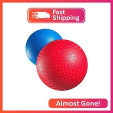 10-Inch Red  Blue Kickballs 2-Pack with Hand Pump, Playground Balls