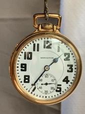 Antique 10K Gold Filled 1928 Hamilton Pocket Watch 16S 21J RR Grade 992 *RUNS*
