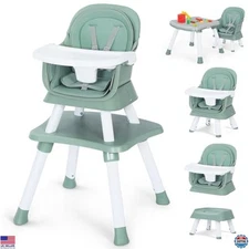 Kinder King 8-in-1 Multi-Functional Baby High Chair & Booster Seat, Easy Clean