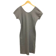 Giorgio Armani Dress Knit Fit Stretch Open Back Knee Length Short Sleeve 44