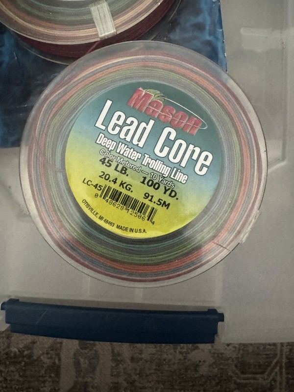 Mason Lead Core Trolling Line 45 lb 100 yd Multicolor Color Metered LC-45