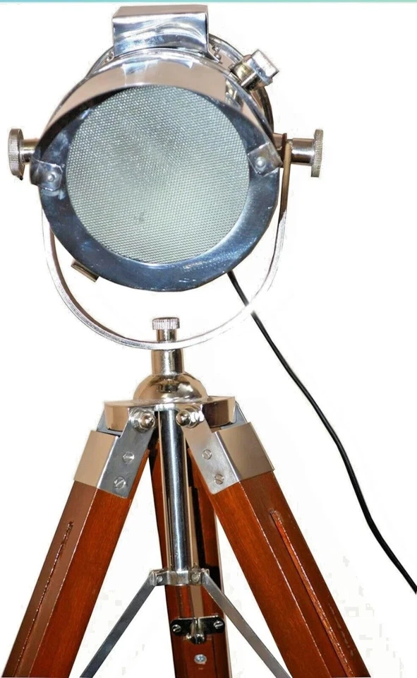 Nautical Searchlight Spot Light Designer Studio Table Lamp With Tripod Stand - Image 4 of 4