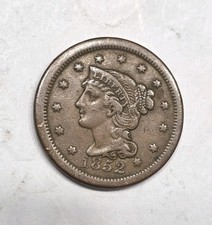 1852 Braided Hair Large Cent XF+ Condition