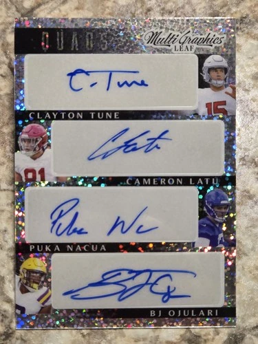 2023 Leaf Eclectic Quad Tune Latu Puka Nacua Ojulari Silver Sparkles /10