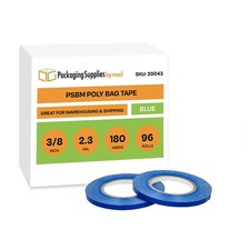 96 Rolls 3/8" x 180 Yards Blue Poly Bag Sealing Tape For Food Packaging 2.3 Mil