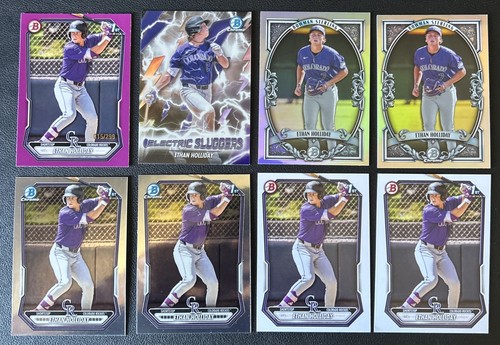 2026 Bowman Chrome 8 Cards Lot- Ethan Holiday Rockies, 1st Bowman Fuchsia /299
