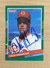 CHRIS HAMMOND CINCINNATI REDS SIGNED 1991 DONRUSS SERIES 2 CARD #759 W/COA